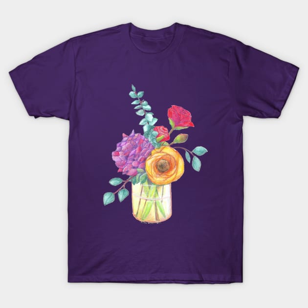 Vase of Flowers T-Shirt by ReneeDixonArt
